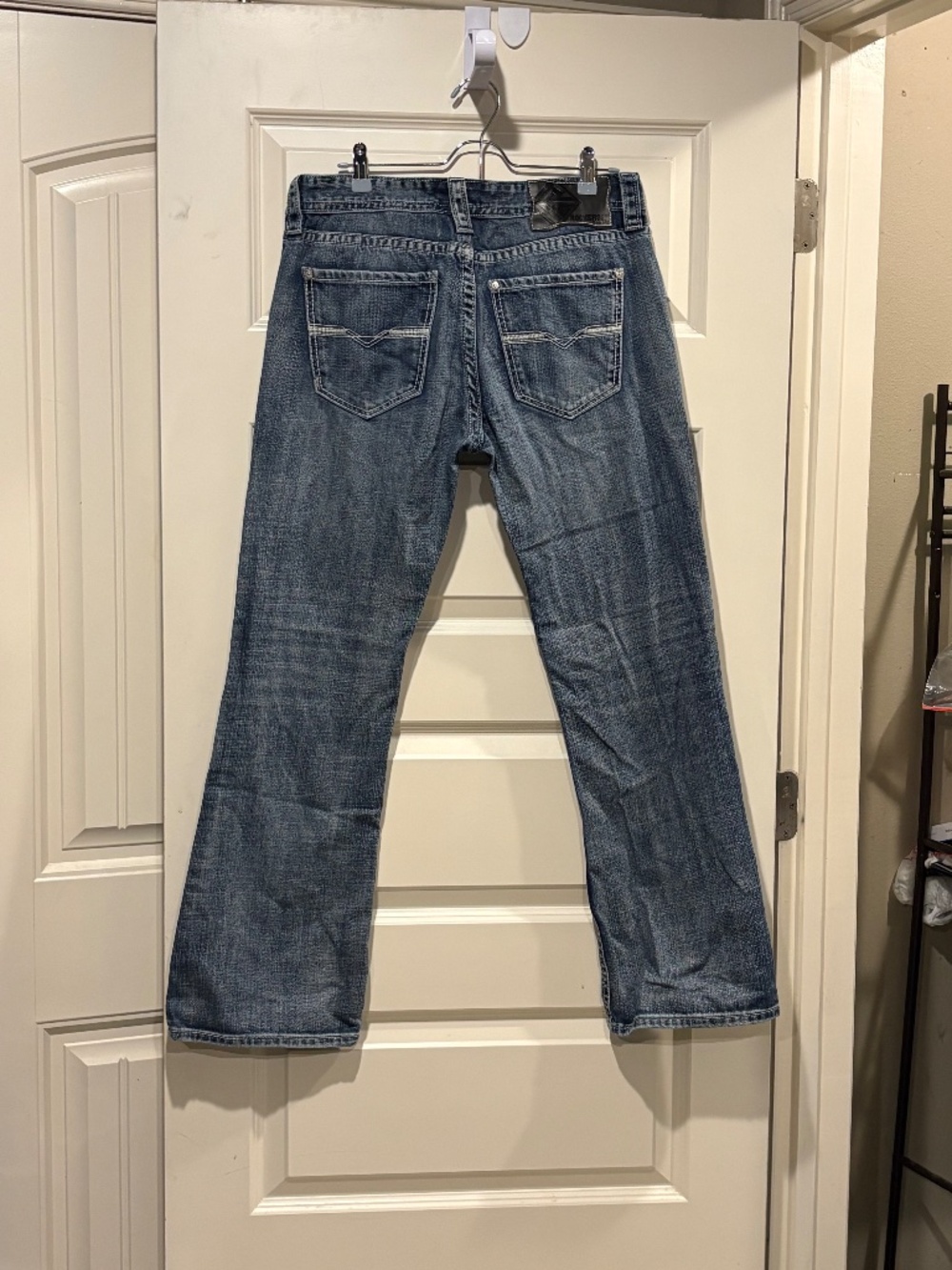 Mens Rock & Roll Denim Jeans Pistol Bootcut 33x32 - Picture 2 of 8